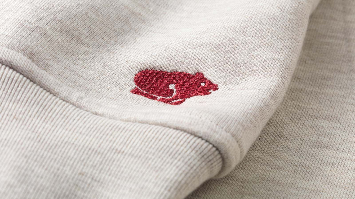 LOGO HOODIE - OATMEAL MELANGE / GRANATA