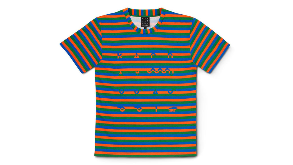 KARHU X SASU KAUPPI TRICOLORE STRIPED T-SHIRT PRINCESS - BLUE / AMAZON