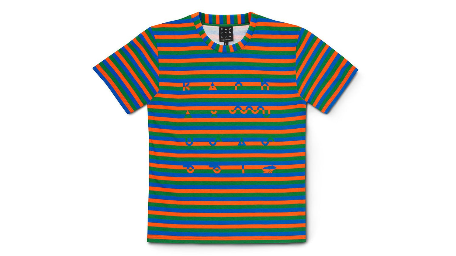 KARHU X SASU KAUPPI TRICOLORE STRIPED T-SHIRT PRINCESS - BLUE / AMAZON